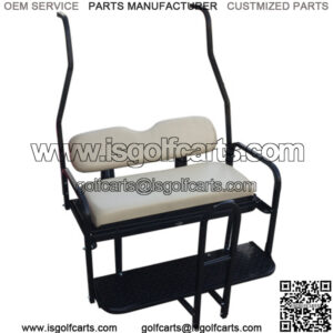 Club Car DS Golf Cart Rear Seat Kit (1982 - 2013 models) - (Matches Factory front seat) - Flip Seat w/ Cargo Bed & Free Grab Bar