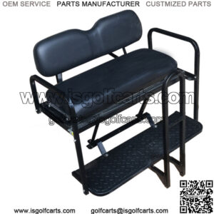 EZGO RXV Golf Cart Rear Seat Kit - BLACK (Flip Seat w/ Cargo Bed & FREE Grab Bar)
