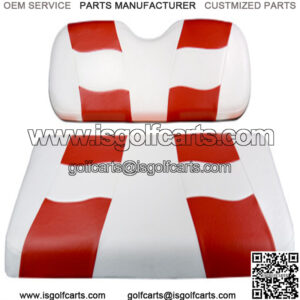 Riptide Two Tone Front Seat Covers in White/Red - Fits all Carts!