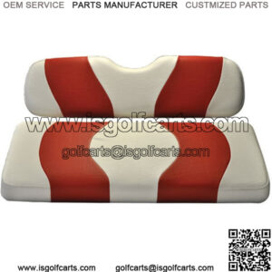 Wave Two Tone Front Seat Covers in White/Red - Fits all Carts!