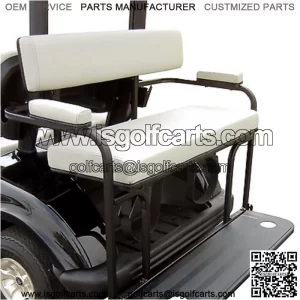 2 in 1 Combo Seat Kit & Golf Bag Carrier- White for EZGO TXT Golf Carts
