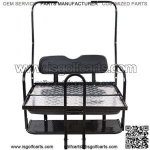 Black Rear Seat Flip Back Seat Compatible with 1982-2000.5 Club Car DS Model Golf Cart