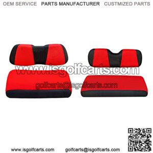 Golf Cart Front Rear Seat Cover Set for EZGO TXT RXV & Club Car DS 2000-up(Flat Backrest), Made w/ 3D Air Mesh Polyester Fabric Breathable Washable