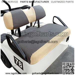 Golf Cart Seat Covers for EZGO TXT RXV & Club Car DS 2000-up, Breathable Air Mesh Fabric Washable - Gray Beige