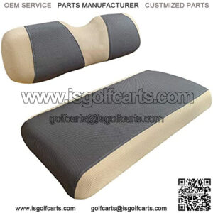 Golf Cart Seat Cover Washable Mesh Bench Seat Cover Fits Most of EZGO TXT RXV Club Car DS (Gray+Beige)