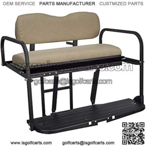 Gusto Club Car DS Golf Cart Flip Folding Rear Back Seat Kit - Buff