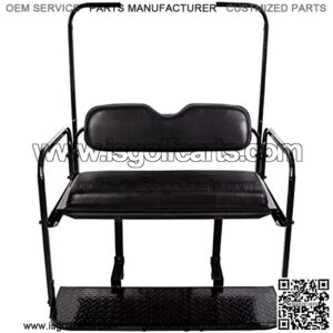 Flip Folding Rear Back Seat Kit Compatible with 1995-Up EZGO TXT Golf Cart w/ roof support - You Will Receive 2 Packages