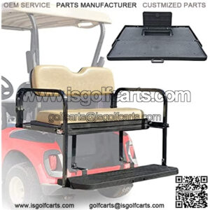 ProFormX Challenger SE Golf Cart Rear Seat EzGo RXV (2008 up) Back Seat Flip Kit with Sandstone (Beige) Cushions for The Backseat - Comes with Industry Leading 2-Year Limited Warranty.