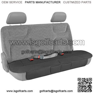 Motor Trend Black Faux Leather Rear Bench Car Seat Cover, Padded Bench Car Seat Protector, Premium Interior Cover with Storage Pockets, Back Seat Cover for Cars Trucks SUV Auto