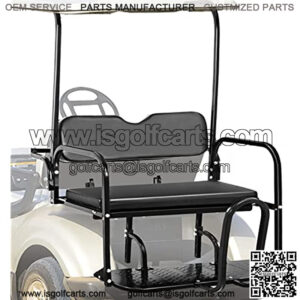 Golf Cart Rear Seat, Club Car Rear Seat for Club Car DS 2000.5 - Up, Heavy Duty Golf Cart Back Seat 1102 lbs Capacity,White Golf Cart Flip Folding Rear Back Seat Kit w/Grab Bar & Roof Support