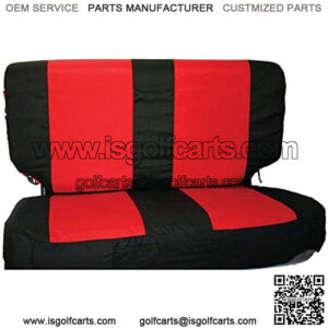 Rampage Front Seat Covers and Belt Pads | Black/Red Polycanvas | 5054530 | Fits 1997 - 2002 Jeep Wrangler TJ
