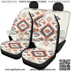 Boho Aztec Car Seat Covers Full Set Front and Back Split Bench Protection Combo Kit Universal Fit Vehicle Sedan Vehicle Truck Auto Interior Decor