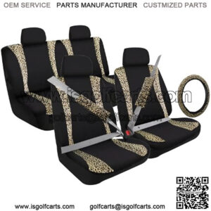 Pilot Automotive (SC-5020 13-Piece Leopard Trim Combo Kit Low Back Seat Cover