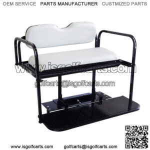 Club Car DS Golf Cart Flip Folding Rear Back Seat Kit for 2000.5-Up - Off White
