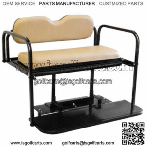 Club Car DS Golf Cart Flip Folding Rear Back Seat Kit - Buff Cushions