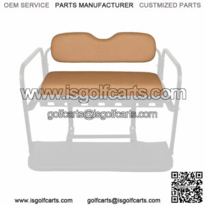 Golf Cart Rear Flip Seat Replacement Cushion Set (Club Car EZGO Yamaha) - Tan