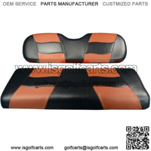 Golf Cart Flip Folding Rear Back Seat Cover, Riptide Black and Moroccan