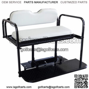 Club Car DS (1982-2000.5) Golf Cart Flip Folding Rear Back Seat Kit - Off White