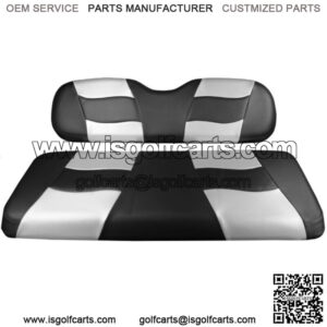 EZGO TXT Golf Cart Front Seat Cover, Riptide Black and Silver Carbon