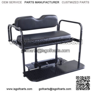 EZGO TXT (95-Up) Golf Cart Rear Seat Kit - Flip Steel Frame with Black Cushions