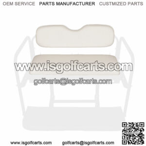 Golf Cart Rear Flip Seat Replacement Cushion Set (Club Car EZGO Yamaha) - White
