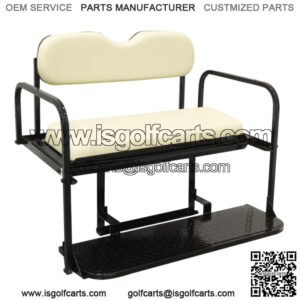 EZGO RXV Golf Cart Flip Folding Rear Back Seat Kit, 2008 and Up - Oyster White