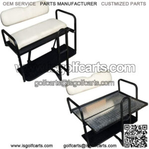 Club Car Precedent Golf Cart Flip Folding Rear Back Seat Kit - Off White Seats