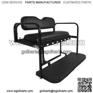 MACH3 Rear Flip Seat for Club Car DS 1982-2000.5 Golf Carts - Black Cushions