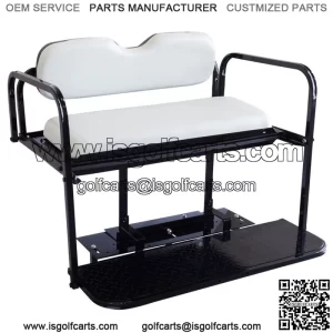 EZGO TXT Golf Cart Flip Folding Rear Back Seat Kit - Oyster White