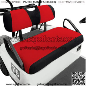Golf Cart Front Seat Cover Set For EZGO RXV TXT & Club Car DS Red Black Color-S