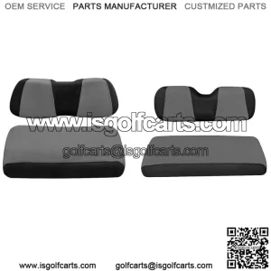 Golf Cart Front Rear Seat Covers For Club Car DS EZGO RXV TXT 4 Passenger - Gray