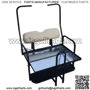 Rear Flip Seat Kit for Club Car Golf Cart DS Model (1982-2000/Buff) w/t Grab Bar