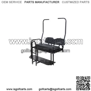 For 1982-2000 Club Car DS Golf Cart Flip Folding Rear Back Seat Kit w/ Grab Bar