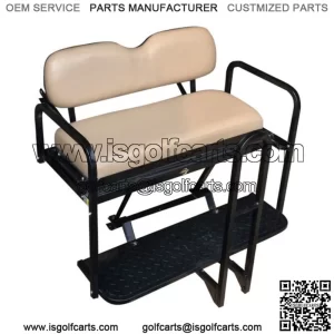 Rear Flip Seat Kit for EZGO Golf Cart RXV 2008-2015 Model (Stone) with Grab Bar