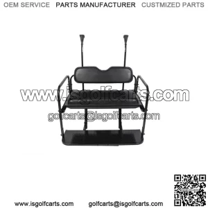 For Club Car Precedent Golf Cart Flip Rear Back Seat Kit *BLACK SEAT CUSHIONS*