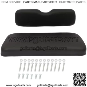 Fits E-Z-GO TXT Black Golf Cart Front Back & Seat Cushion Set