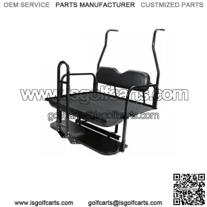Black Folding Rear Flip Seat Kit for 2001-2013 Club Car Golf Cart DS w/Grab Bar