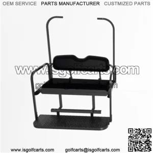 Club Car DS Old Black Rear Flip Seat with Roof Supports (1982-2000.5)