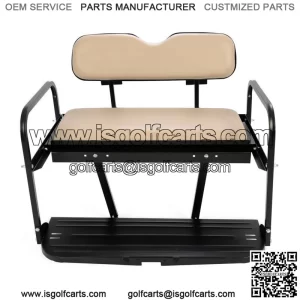 Tan Flip Folding Rear Back Seat Kit For EZGO Marathon Pre-1994 Golf Cart