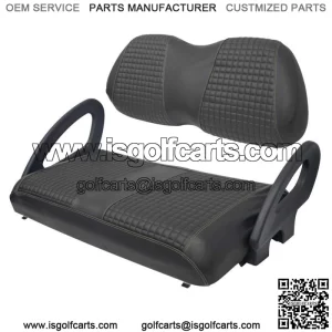 Front Seat Cover Kit For Club Car Precedent Golf Carts - Black No Staple