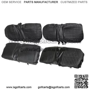 Black 4PCS Golf Carts Front And Rear Seat Covers For EZGO Medalist TXT 1994-2013