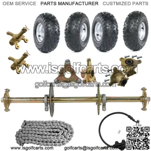 32" Rear Live Axle Kit 6" Wheels Brake Assembly for Go Kart Golf Cart Trike Quad