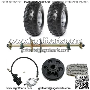 44" Go Kart Rear Axle Kit 428 Clutch Sprocket Rotor Wheel Hub ATV Cart 8" Wheels