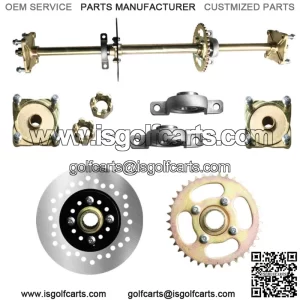 For Go Kart Quad Trike Rear Axle Shaft Assembly Kit 815mm w/ Sprocket Brake Disc