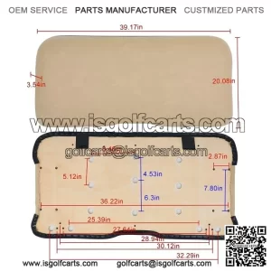 Front Seat Cushion ?C Tan ?C for EZGO RXV
