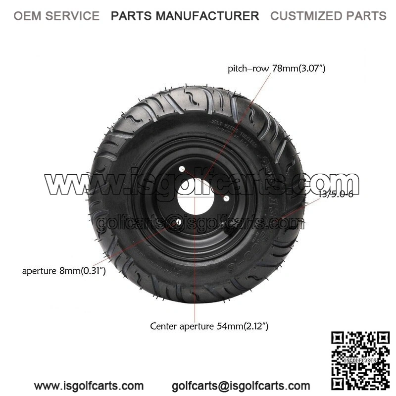 Set of 4 Tires 13x5.00-6" Wheel Rim for Go Kart, Drift Scooter, ATV, Quad, Golf Cart - Image 2