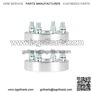 2Pcs 1 Inch Golf Cart Wheel Spacers, 1/2x20 Studs, 62mm Hub Bore, 4x4 Bolt Pattern