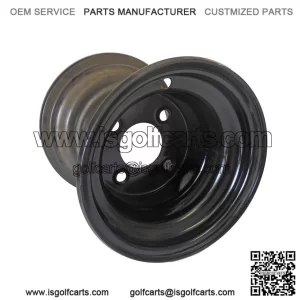 8" x 8.5" Steel Rim Wheel (4 on 4), 4" Bolt Circle, for Go Kart, Golf Cart, Yard Kart