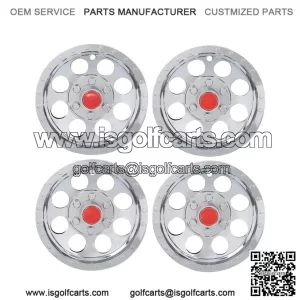 4Pcs Silver 10" Golf Cart Wheel Cover Hub Caps for EZGO, Club Car, Yamaha