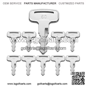 10PCS Replacement Equipment Keys for Yamaha PTV 2010+ 8002 Golf Cart